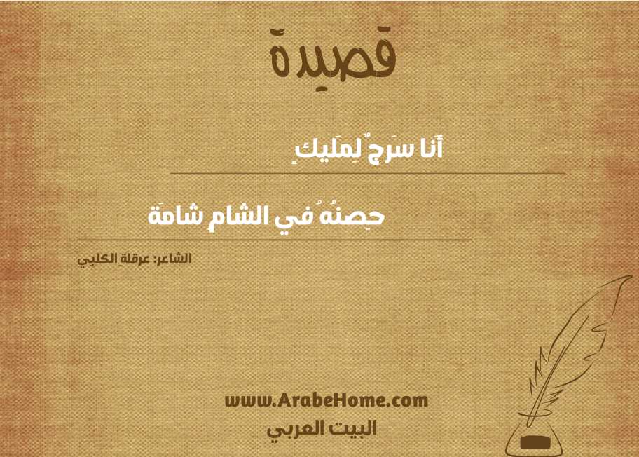 أَنا سَرجٌ لِمَليكٍ