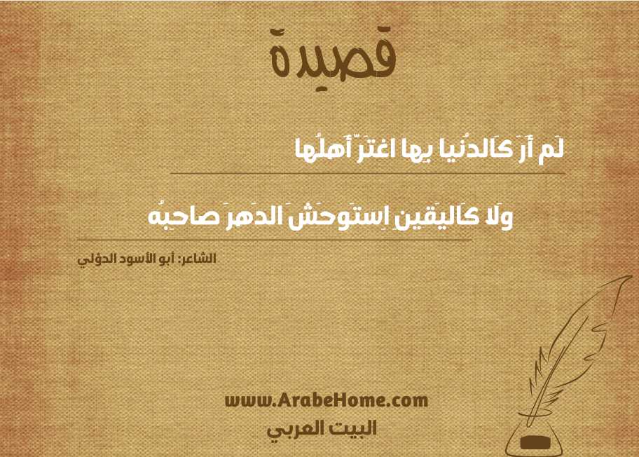 لَم أَرَ كَالدُنيا بِها اغتَرَّ أَهلُها