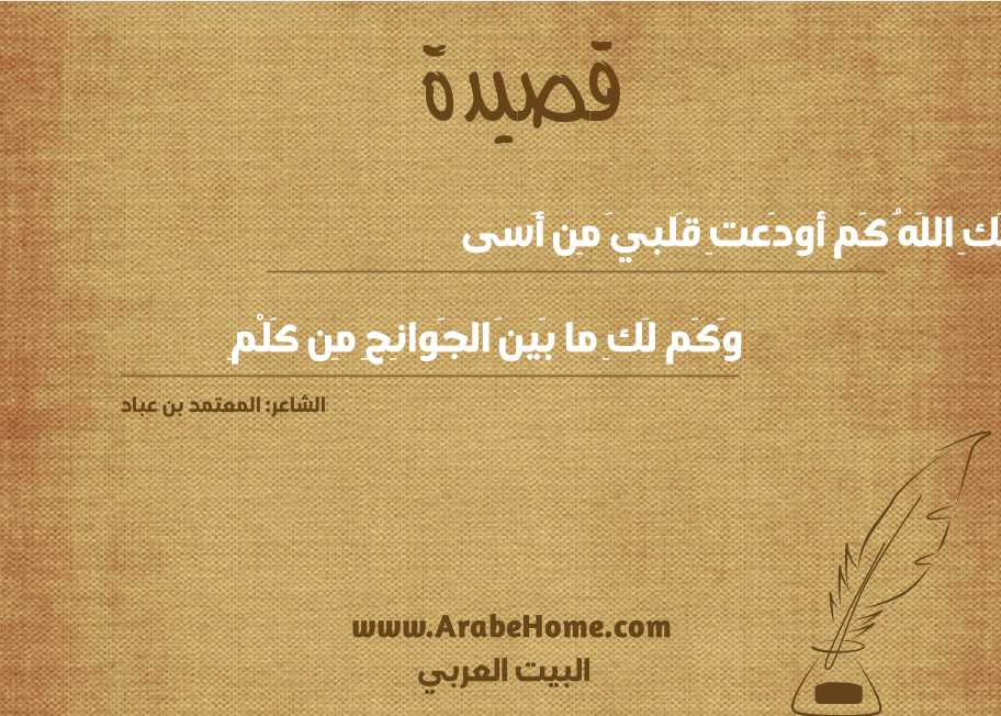لَكِ اللَهُ كَم أودَعتِ قَلبيَ مِن أَسى